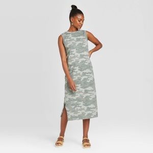 Green Camo Midi Dress